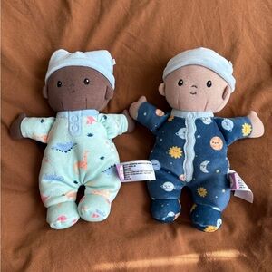 Giggle Scape Baby Plush Doll Set, astronaut and dinosaurs